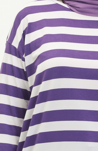 Striped Tunic 2212A-03 Purple white 2212A-03