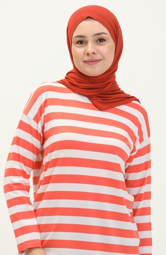 Striped Tunic 2212A-06 Orange white 2212A-06