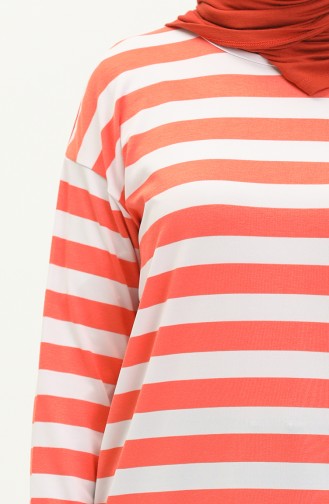 Striped Tunic 2212A-06 Orange white 2212A-06