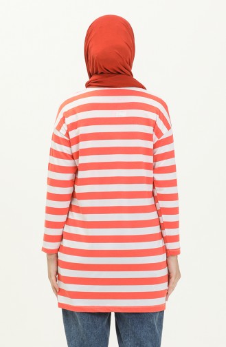 Striped Tunic 2212A-06 Orange white 2212A-06