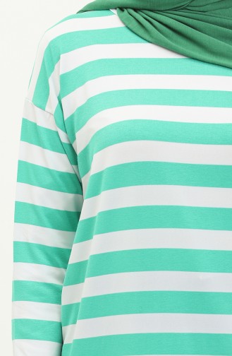Striped Tunic 2212A-07 Green white 2212A-07