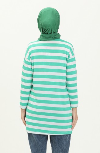 Striped Tunic 2212A-07 Green white 2212A-07