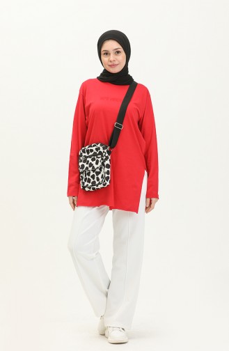 Plain Viscose Tunic 2754-06 Red 2754-06