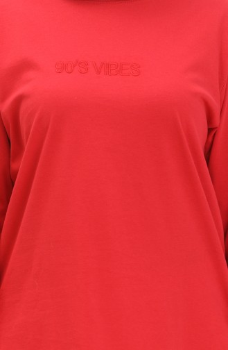 Plain Viscose Tunic 2754-06 Red 2754-06