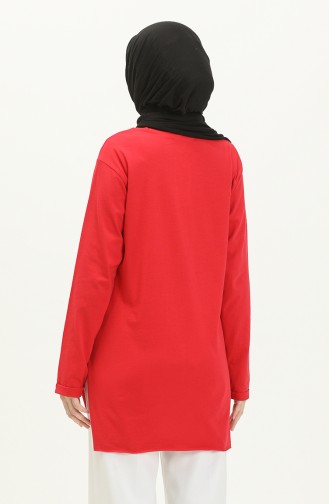 Plain Viscose Tunic 2754-06 Red 2754-06