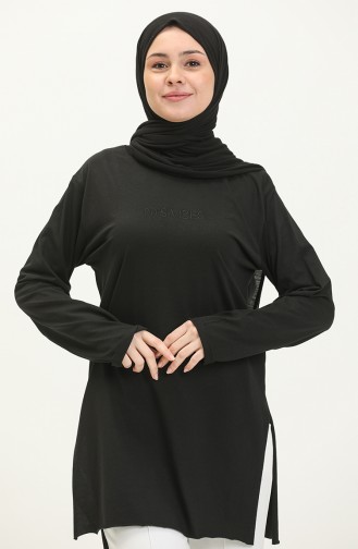 Plain Viscose Tunic 2754-07 Black 2754-07