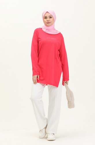 Plain Viscose Tunic 2754-08 Fuchsia 2754-08