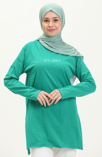 Plain Viscose Tunic 2754-09 Green 2754-09