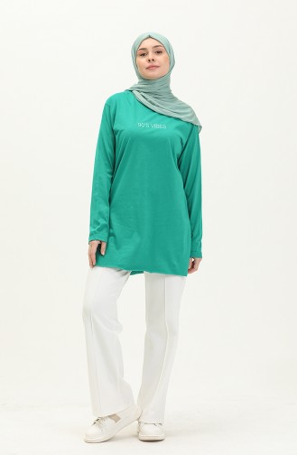 Plain Viscose Tunic 2754-09 Green 2754-09