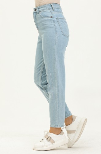 Pantalon Bleu clair 13856