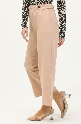 Double Fabric Wide Leg Pants 1001-02 Beige 1001-02