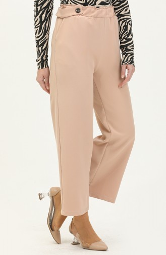 Double Fabric Wide Leg Pants 1001-02 Beige 1001-02