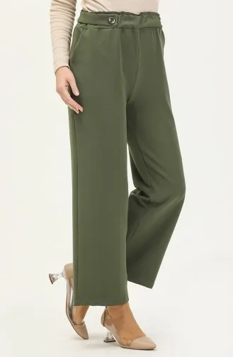 Double Kumaş Bol Paça Pantolon 1001-03 Haki