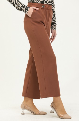 Double Fabric Wide Leg Pants 1001-04 Brick Red 1001-04