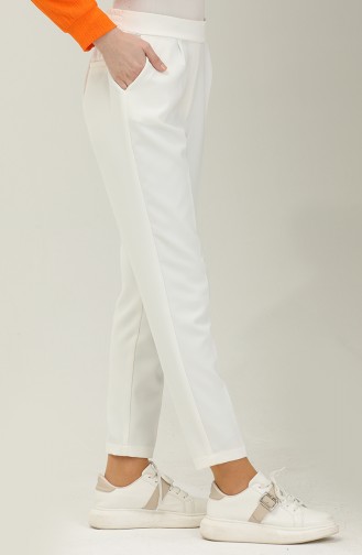Pocketed Skinny Pants 3001-03 Ecru 3001-03