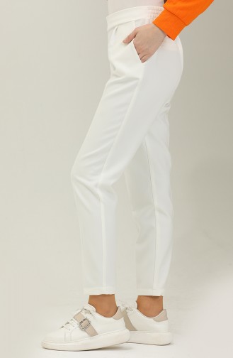Pocketed Skinny Pants 3001-03 Ecru 3001-03