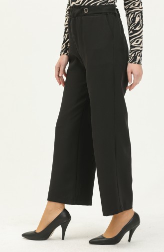 Double Fabric Wide Leg Pants 1001-01 Black 1001-01