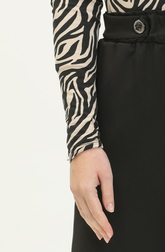 Pantalon Large en Tissu Dabil 1001-01 Noir 1001-01