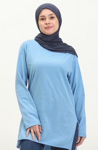 Plain Viscose Tunic 2754-04 Blue 2754-04