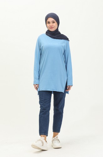 Plain Viscose Tunic 2754-04 Blue 2754-04