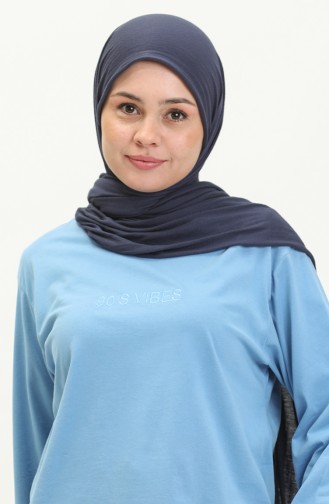 Plain Viscose Tunic 2754-04 Blue 2754-04