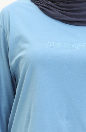 Plain Viscose Tunic 2754-04 Blue 2754-04