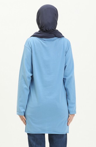 Plain Viscose Tunic 2754-04 Blue 2754-04