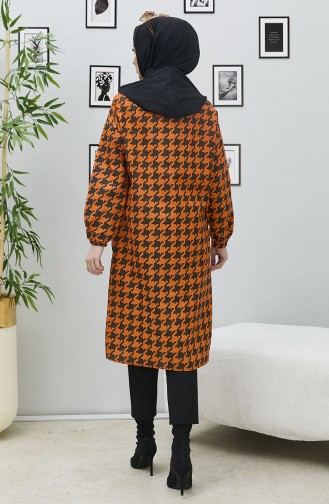 Houndstooth Patterned Cape  11026-02 Orange 11026-02