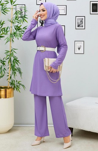 Tunik Pantolon İkili Takım 10572-01 Lila