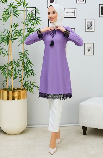 Lace Detailed Tunic 10799-02 Lilac 10799-02