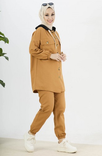 Geknöpfte Tunika-Hose Zweier-Set 11040-05 Tabak 11040-05
