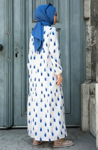 Gemustertes Kleid 10370-01 Blau 10370-01