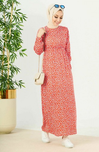 Robe à Motifs 10374-01 Rouge 10374-01