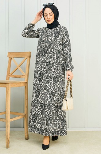 Patterned Dress 10380-01 Black 10380-01