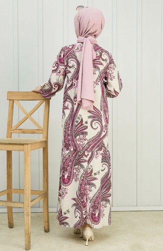 Gemustertes Kleid 10385-01 Fuchsia 10385-01