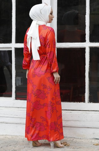 Gemustertes Kleid 10403-02 Orange 10403-02