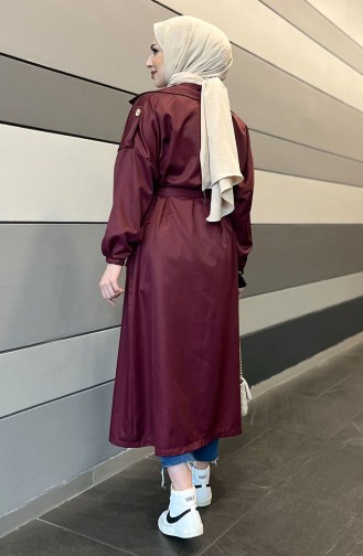 Kuşaklı Trençkot 11032-01 Bordo
