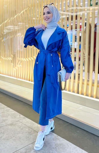 Belted Trench Coat 11032-02 Indigo 11032-02