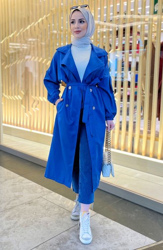 Belted Trench Coat 11032-02 Indigo 11032-02