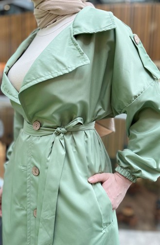 Trench-Coat Ceinturé 11032-03 Vert Menthe 11032-03