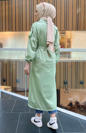 Trench-Coat Ceinturé 11032-03 Vert Menthe 11032-03