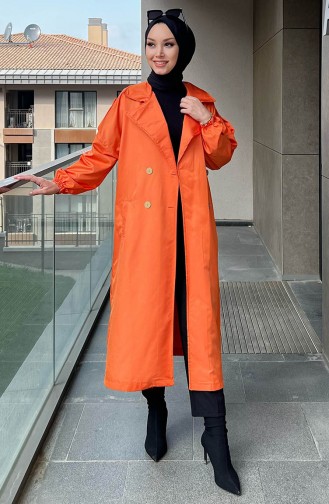 Orange Trench Coats Models 11032-04