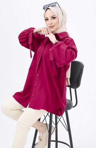 Buttoned Shirt Tunic 10811-02 Claret Red 10811-02