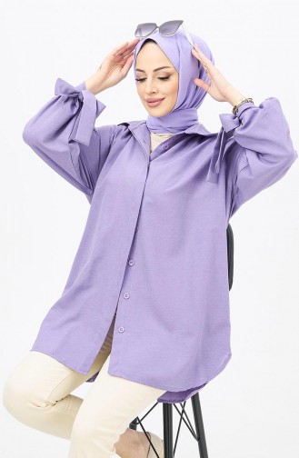 Buttoned Shirt Tunic 10811-05 Lilac 10811-05