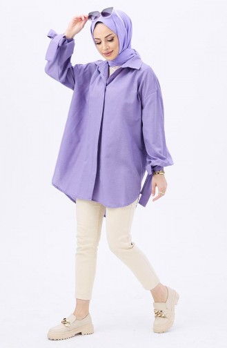 Buttoned Shirt Tunic 10811-05 Lilac 10811-05