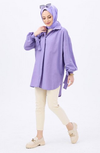 Buttoned Shirt Tunic 10811-05 Lilac 10811-05