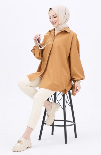 Buttoned Shirt Tunic 10811-07 Tan 10811-07