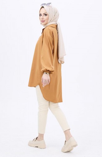 Buttoned Shirt Tunic 10811-07 Tan 10811-07