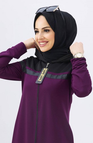 Long Sports Abaya 11050-04 Purple 11050-04