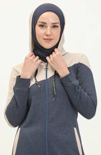 Kapşonlu Spor Ferace İndigo